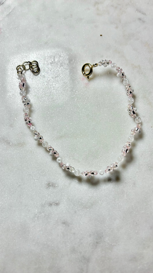 Baby pink flower bracelet